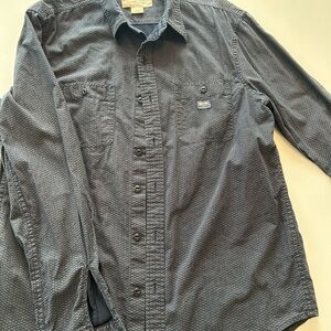 Denim & Supply Ralph Lauren Navy Blue Micro-Pattern Button-Down Shirt